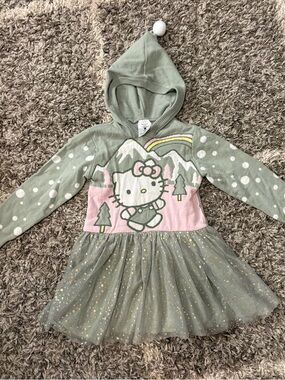 Hello Kitty Mint Green & Pink Hooded Dress
